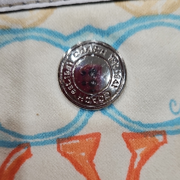 Coach Multicolor Sketch Print Wristlet with White Trim - Picture 4 of 6